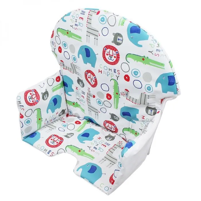 Housse d'assise pour chaise haute bébé enfant gamme Délice - Imprimé jungle - Monsieur Bébé-1