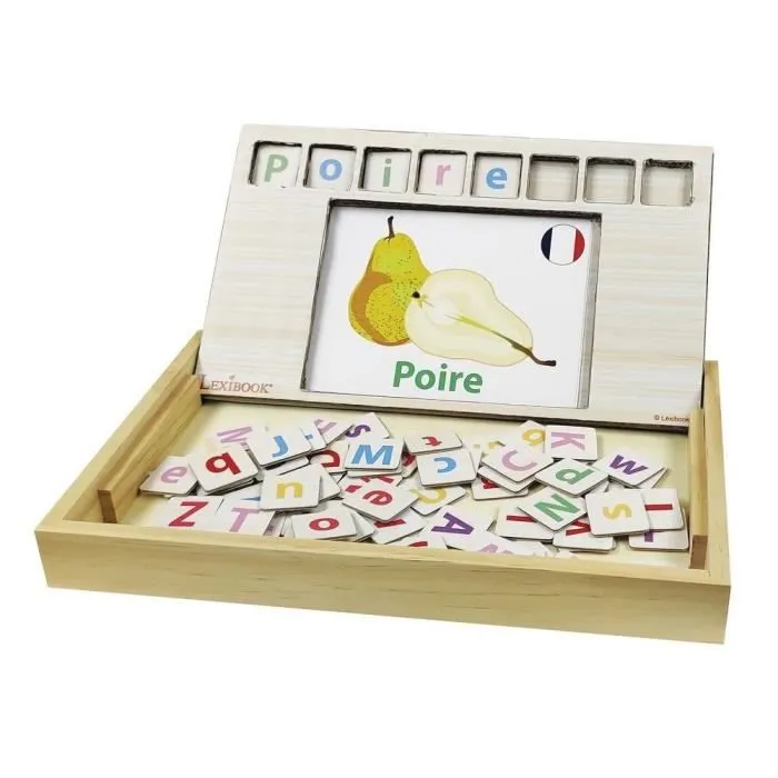LEXIBOOK - Bio Toys - L’Ecole des mots bilingue Français / Anglais – Jeu en Bois-2