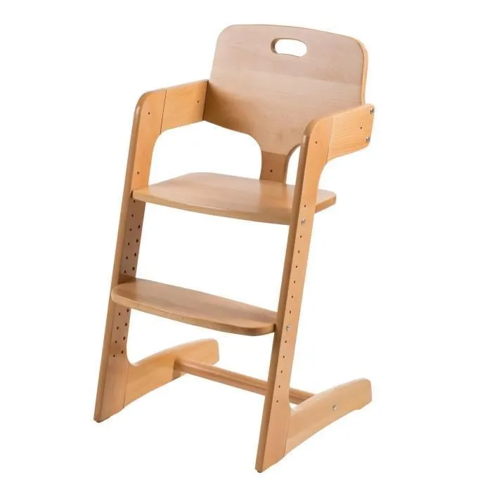 Chaise haute évolutive en bois massif - ROBA - Kid Up - Poids jusqu'à 15 kg - Mixte - Marron - Bois naturel-3