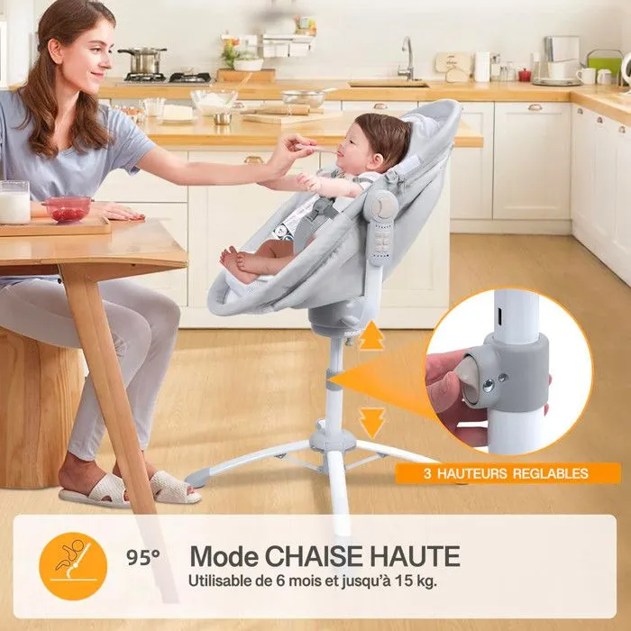 LOUNA multifonction 4 en 1 : BERCEAU, BALANCELLE ELECTRIQUE, CHAISE HAUTE TRANSAT.-3