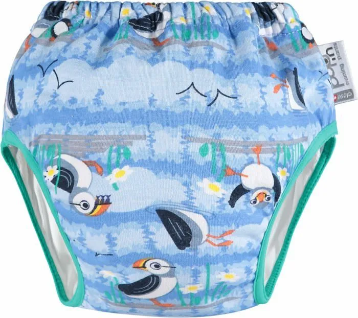 Close - 664433 - Pop-in Culotte d'apprentissage reutilisable pour enfant de 12 a 18 mois Motif macareux Bleu Taille S-0