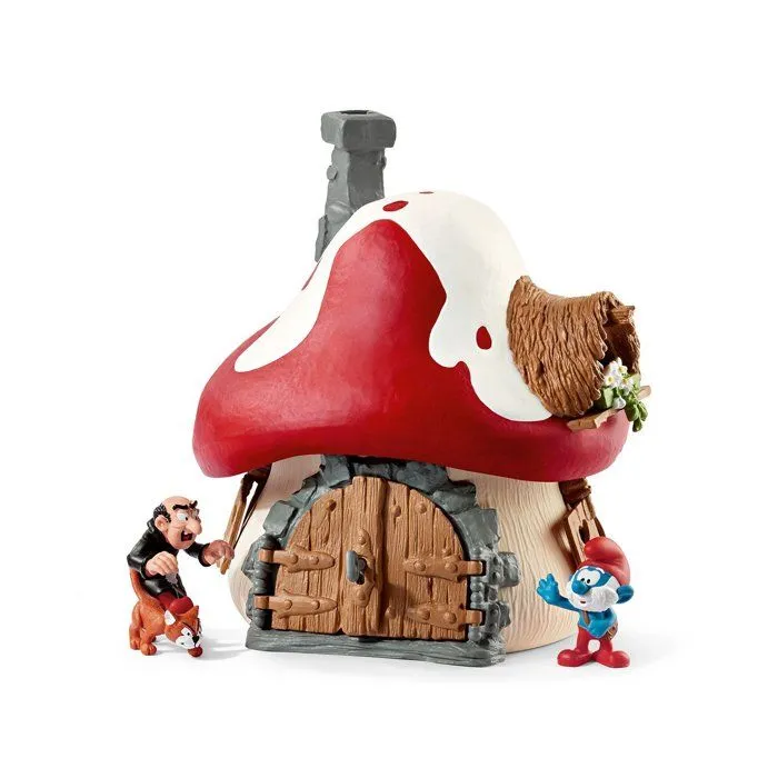 Figurine Schleich - Maison des Schtroumpfs avec 2 figurines - Schtroumpf et Gargamel-2