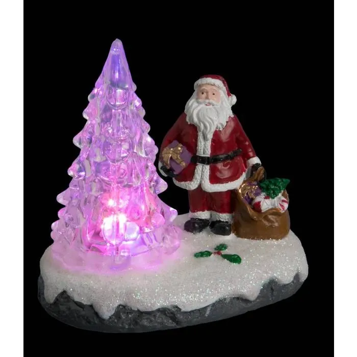 Accessoire pour Village de Noël - Feeric - Père Noël ou Bonhomme de Neige - LED - Multicolore - Piles incluses-0