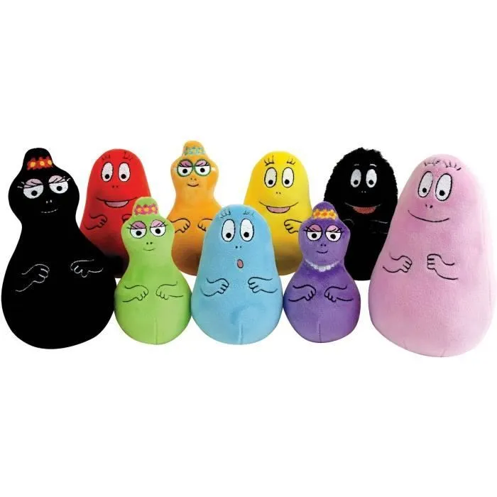 Coffret 9 Peluches Barbapapa +/- 15 cm - JEMINI - Inclut Barbapapa, Barbamama et leurs sept enfants.-1