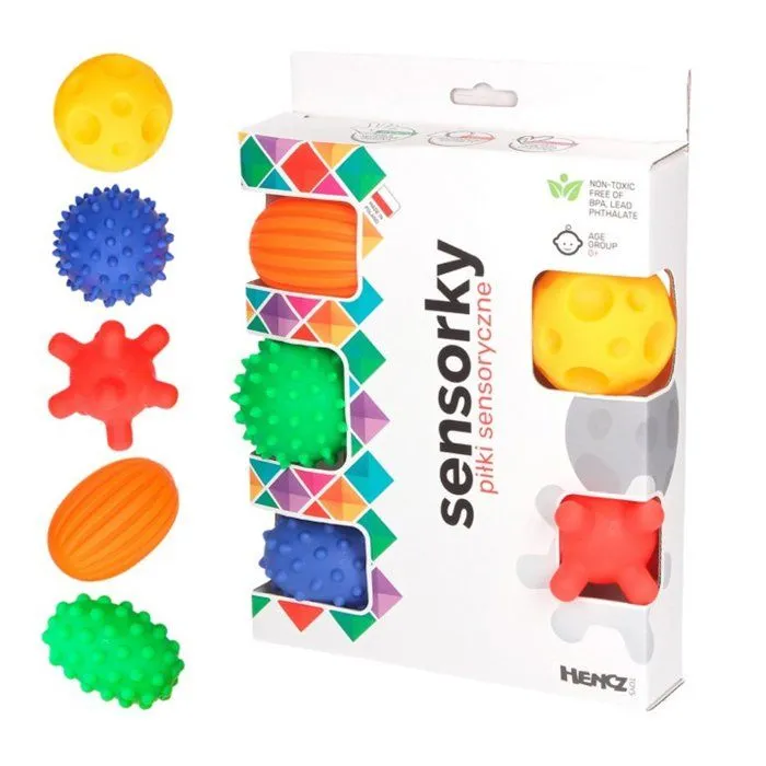 Coffret de 5 balles bébé - éveil sensoriel-0
