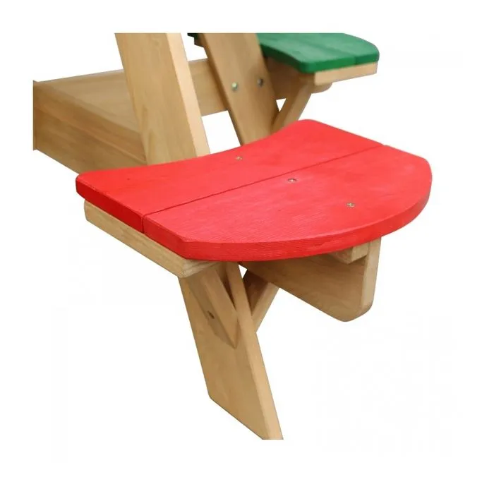 Table de pique-nique - AXI - UFO - Ronde - Bois 100% FSC - Résistante aux intempéries-2