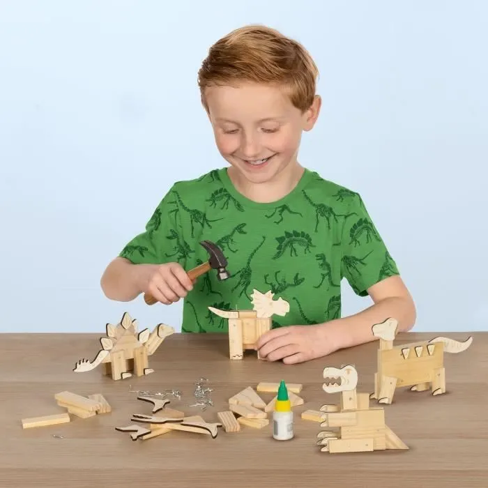 Kit de menuiserie - SES CREATIVE - Dinosaures - Avec clous et colle-3