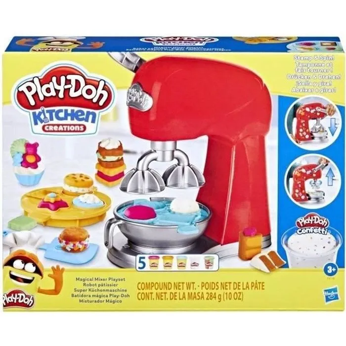 Play-Doh Robot pâtissier, jouet de pâte à modeler avec accessoires de cuisine factices, Kitchen Creations, Dès 3 ans-0