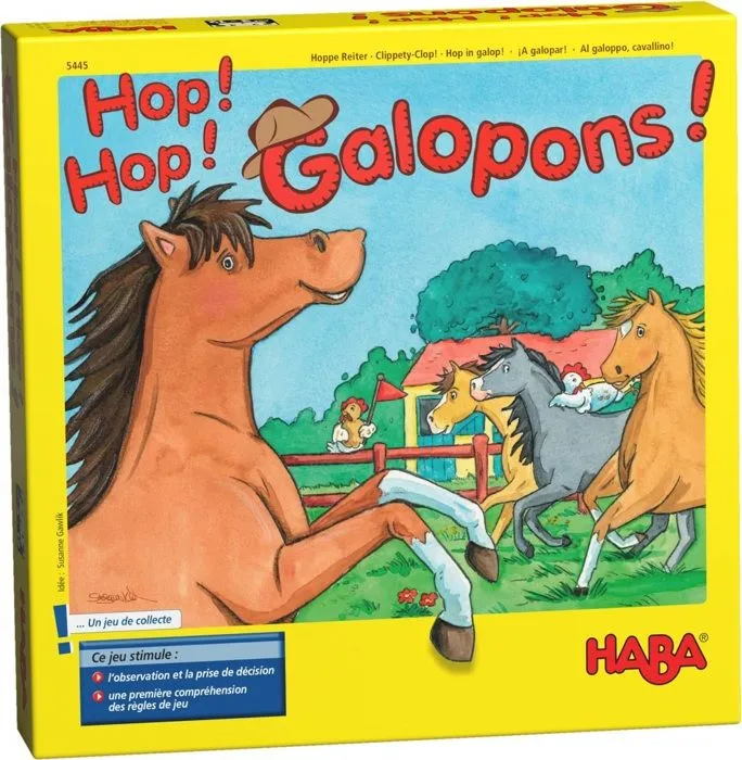 HABA - Hop! Hop! Galopons! - Jeu de Chevaux - Jeu de société - 3 ans et plus, 5445-1
