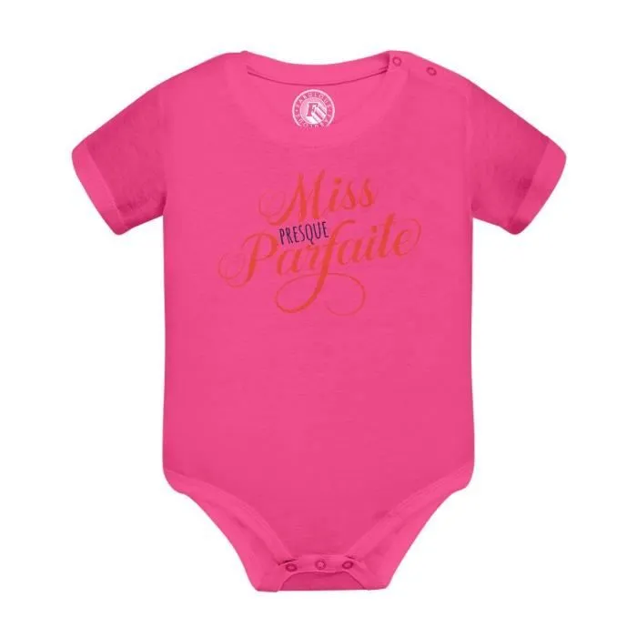 Body Bébé Manche Courte Rose Miss Presque Parfaite Cadeau Copine Amie-0