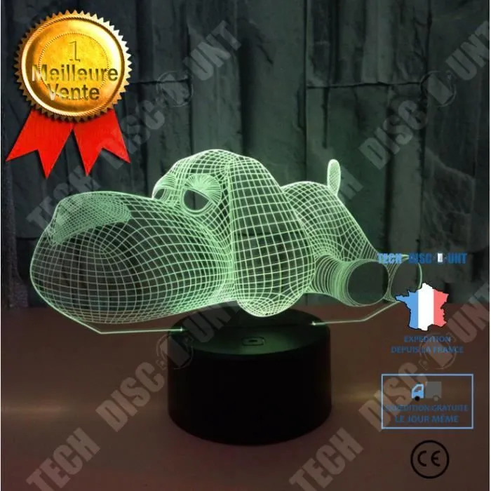 TD® Voldedog 3D Light Touche Tactile Led Stéréoscopique Veilleuse 3D Maison Cadeau Atmosphère Petite Lampe De Table-0