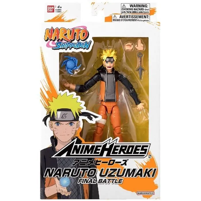 Figurine Anime Heroes - Bandai - Naruto Shippuden - Naruto Uzumaki (Final Battle) - 17 cm-1