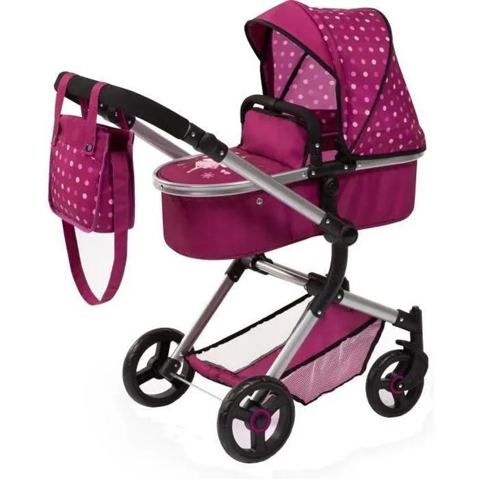 Bebeboutik BAYER Poussette Landau Combi Pour Poupee Rose