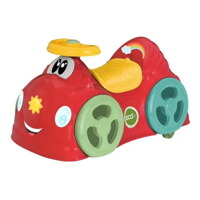 Porteur CHICCO All Around Eco Rouge - 2 roues libres - Coffre de rangement - Klaxon - Plastique recyclé-0
