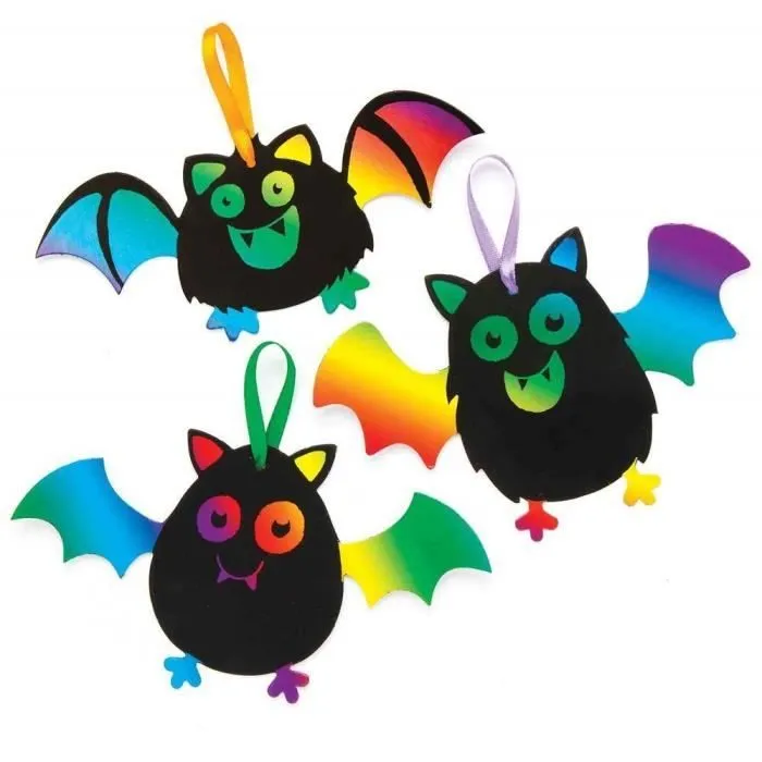 Baker Ross Lot de 10 Décorations en Forme de Chauve-Souris pour Enfants , Coloris Assortis - AR627-1