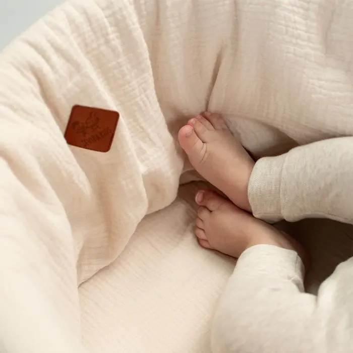 Couffin bébé avec Matelas Habillage et Drap Housse Beige Taille Unique-1