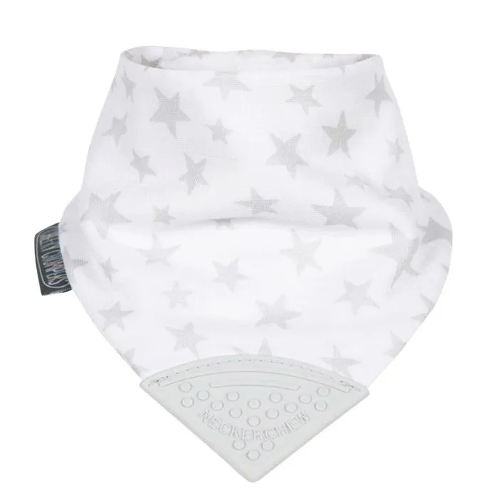 Bavoir bandana avec embout de dentition STELLA 40 x 18 cm Blanc-0
