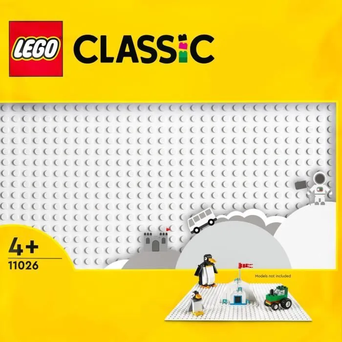 LEGO® 11026 Classic La Plaque De Construction Blanche 32x32, Socle de Base pour Construction, Assemblage et Exposition-0