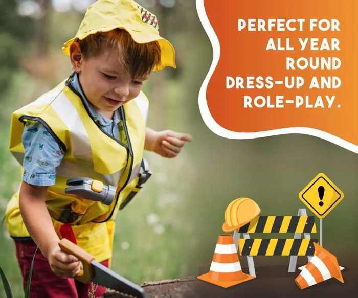 Bricolage - etabli - outil Dress up america - 705 - Jeu d'habillage de jeu de role d'ouvrier de construction d'enfants-3