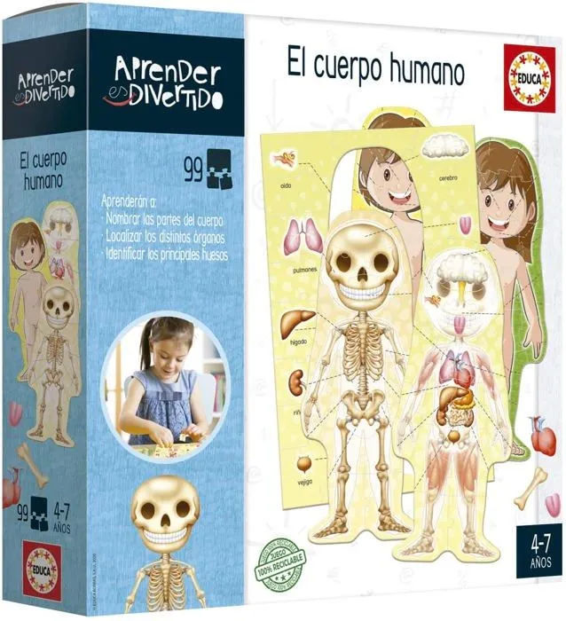 Educa - 18701 - Apprendre est Amusant pour Le Corps Humain. Jeu tif pour Enfants. A partir de 4 Ans. , Assorti, unico-3