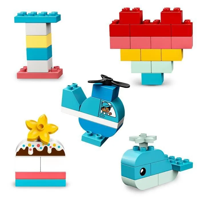 LEGO® 10909 DUPLO Classic La Boîte Coeur Premier Set, Jouet Educatif, Briques de construction pour Bébé 1 an et demi-1