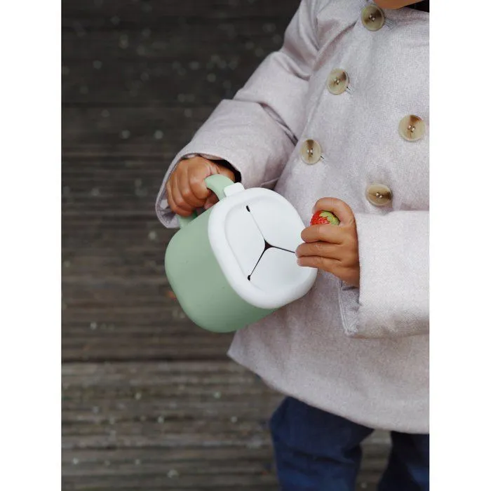 Tasse pick'n snack silicone Vert sauge-5