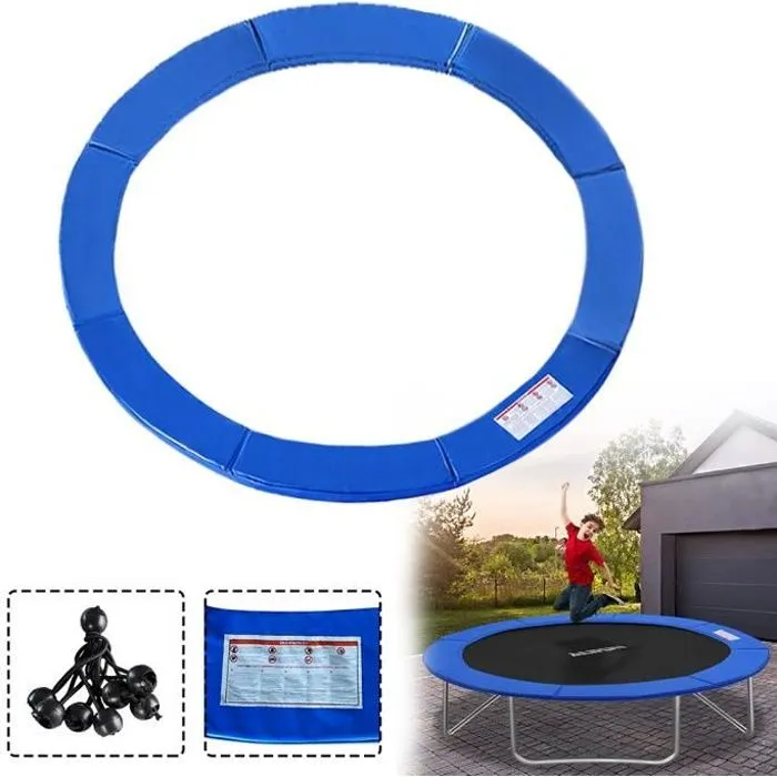 YUENFONG Protection de rebord de trampoline Ø 244cm - PVC PE pour trampoline -Résistant aux UV et aux déchirures -8FT Bleu-0