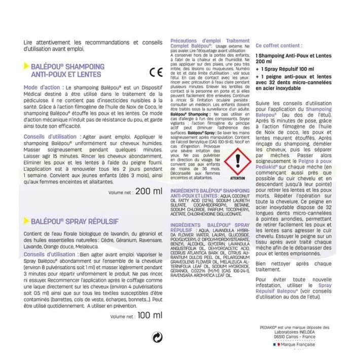 Pediakid Traitement Complet Balépou Anti-poux et Lentes-2