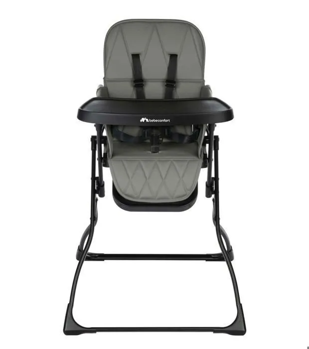 BEBECONFORT LILY Chaise haute bébé, ultra compacte et légère, confort optimal, de 6 mois à 3 ans, jusqu'à 15 kg, Mineral Gray-1