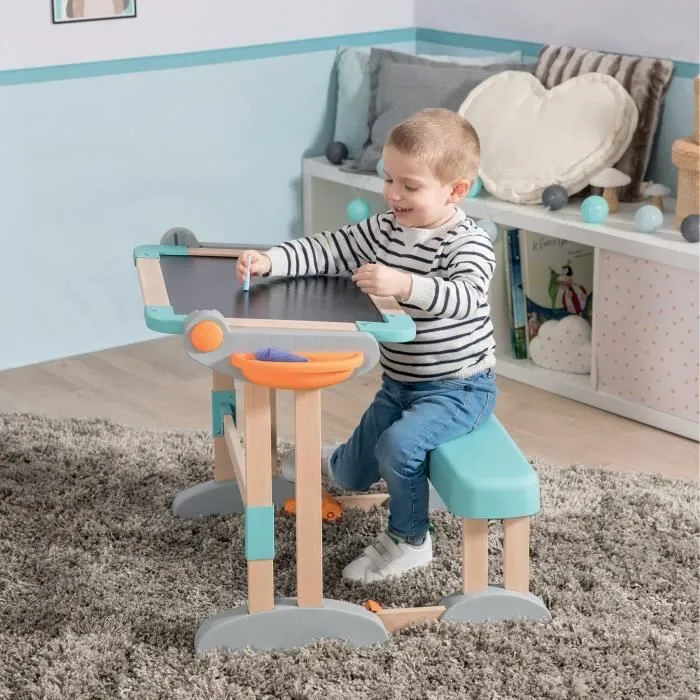 Smoby - Bureau Modulo Space - Transformable en Tableau Double Face - 80 Accessoires Inclus - Dès 3 Ans - 420304-3