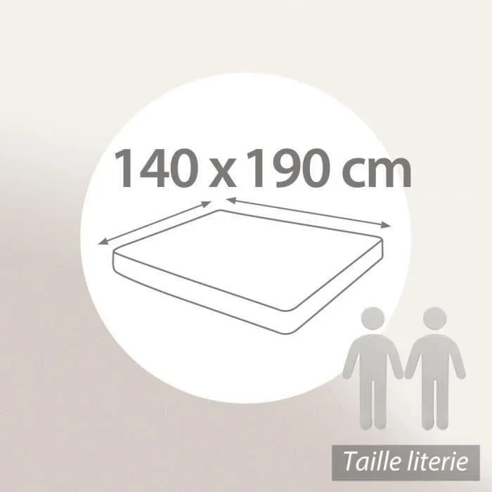 Drap housse - Home Déco - 140x190 cm - 100% coton - Gris - Tissage serré-1