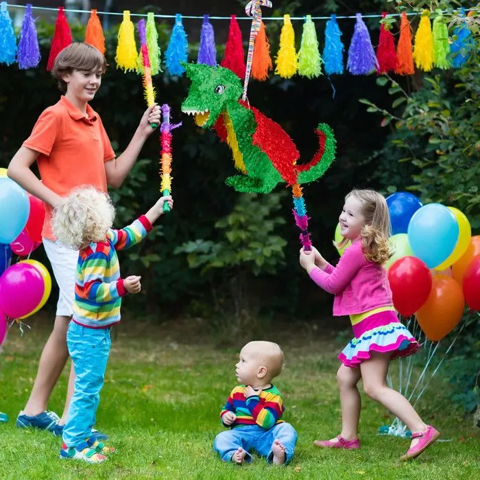 Piñata - Relaxdays - Dragon coloré - Décoration anniversaire - Remplissable - Mixte-4