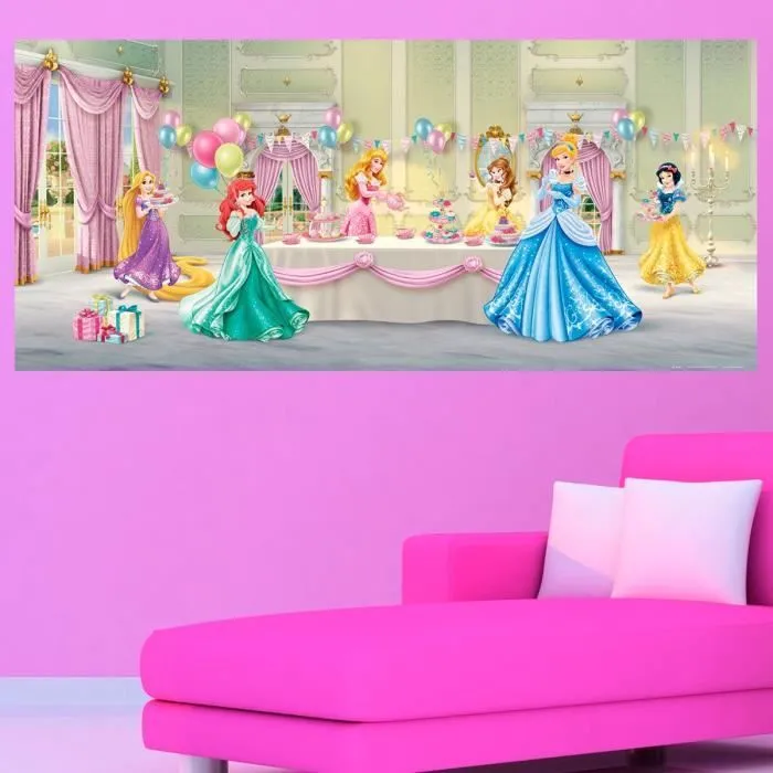 Poster Princesse Disney - Joyeux Anniversaire Princesses - AG DESIGN - Rectangulaire - Bleu-2