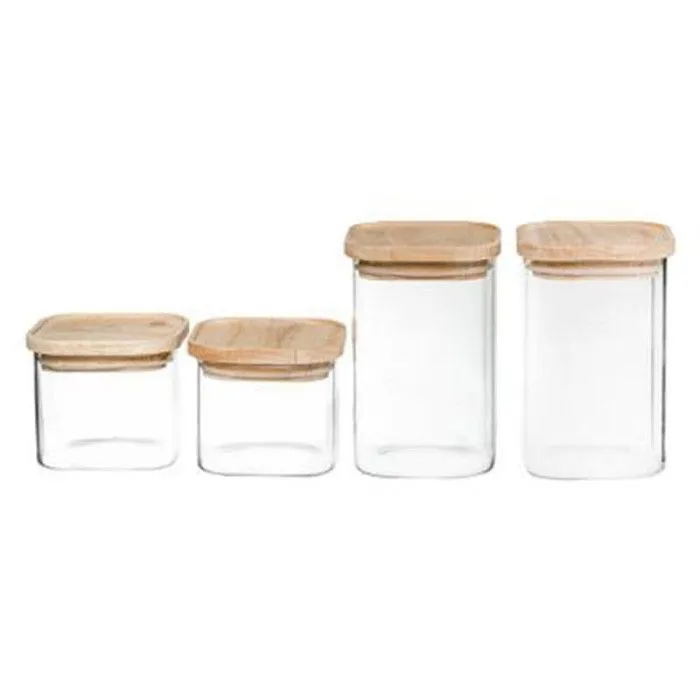 Lot de 4 Bocaux "Empilables" 15cm Transparent-1