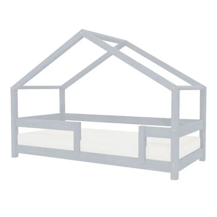Lit cabane enfant LUCKY 80 x 180 gris clair-0