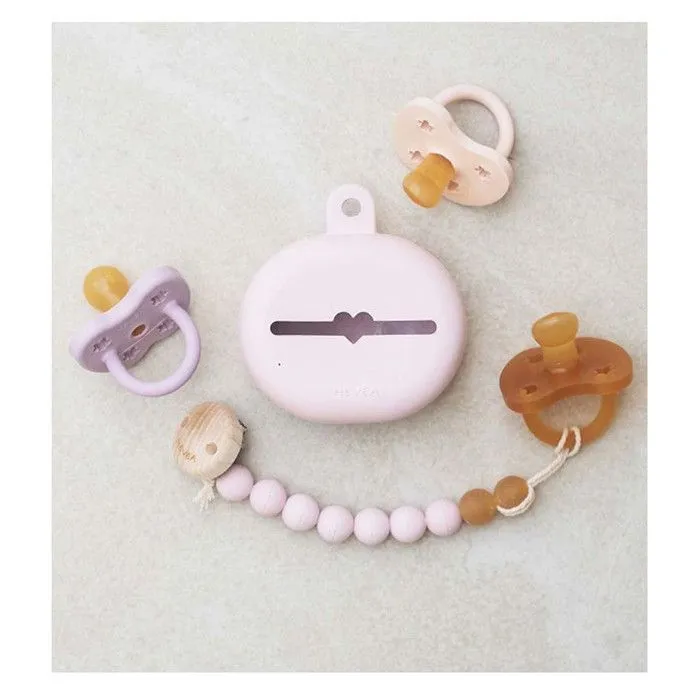 Etui de rangement pour tétines en caoutchouc 100% naturel Powder Rose - HEVEA-3