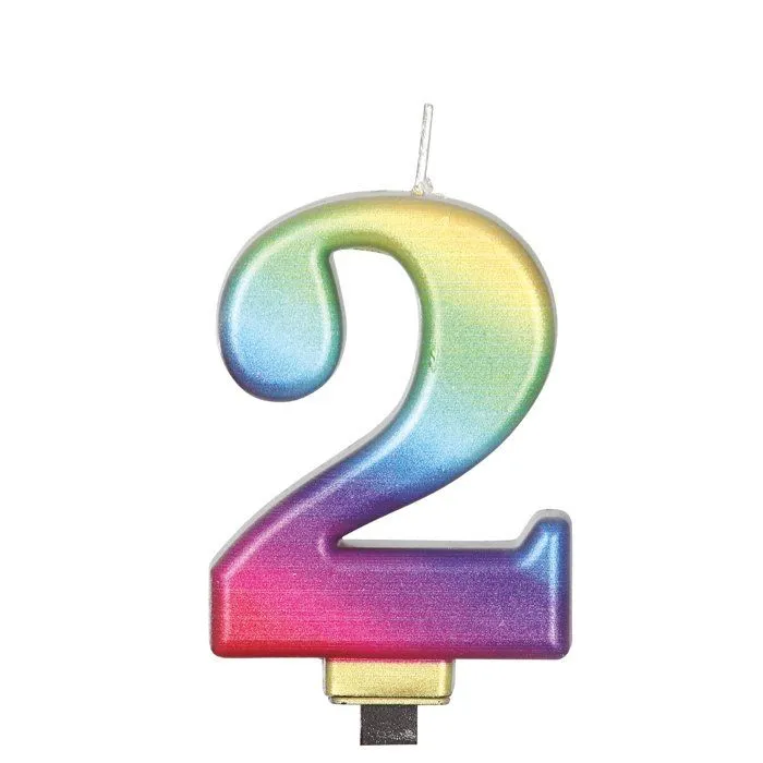 Bougie chiffre multicolore 8 cm-3