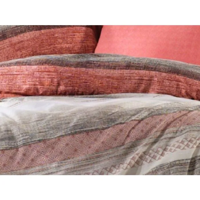 Parure de lit imprimée - SHADE - Orange - 140x200 - 1 housse de couette - 2 taies d'oreillers-2