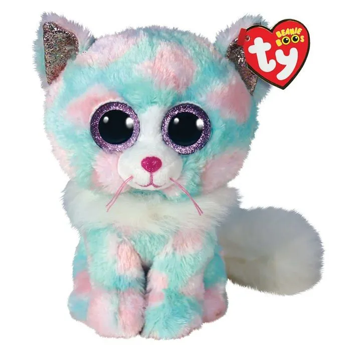 Peluche Ty Beanie Boo's Opal Chat 15cm - Fourrure Douce et Yeux Brillants-0