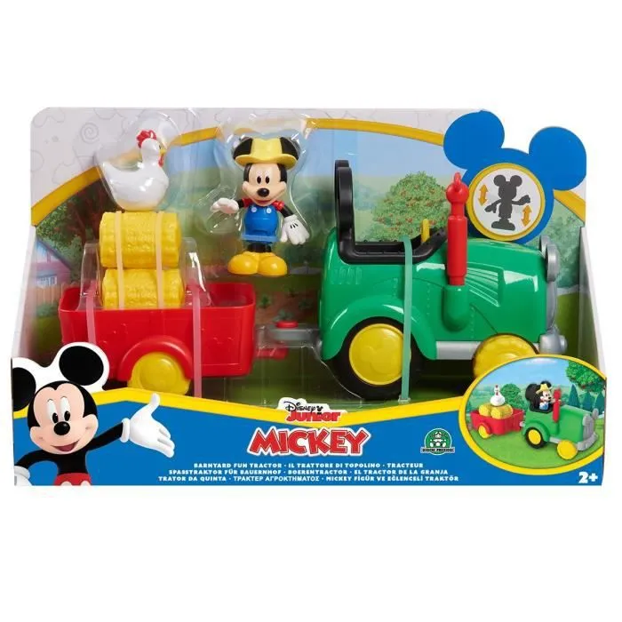 Mickey, Tracteur et remorque avec 1 figurine 7,5 cm articulée et des accessoires, Jouet pour enfants dès 3 ans, MCC05-2