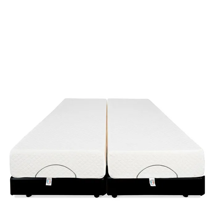 Ensemble Duo BODYSOFT 2x70x190 cm | Sommiers électriques + Matelas Mémoire de forme | Noir-2