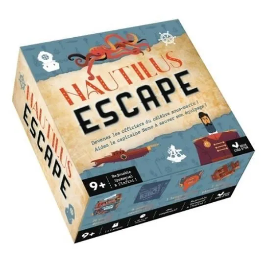 Jeu de société - Nautilus Escape - Boîte avec cartes et accessoires - A partir de 8 ans - Jeu de plateau - Mixte-0