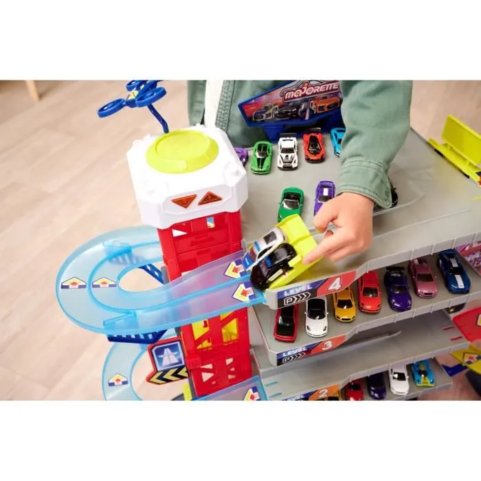 Garage Majorette Super Chase Center avec 4 voitures et 1 train - 5 étages - 112x70x84 cm-7