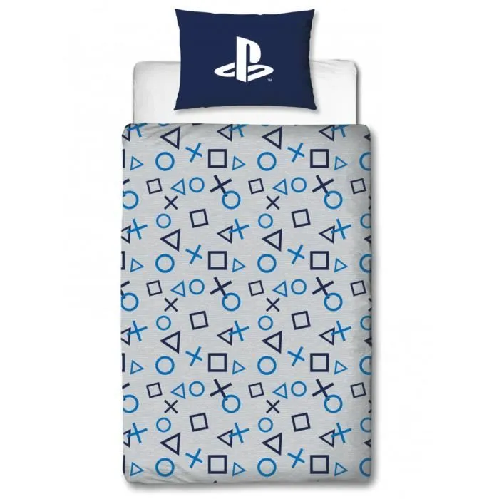 Ensemble housse de couette - Playstation - Blue - Design réversible - 135x200 cm - 100% officiel-1