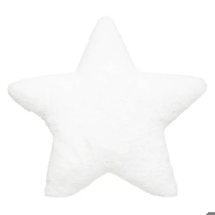 Coussin décoratif - ATMOSPHERA - Etoile - Fausse fourrure - 39 x 39 cm - Blanc-1