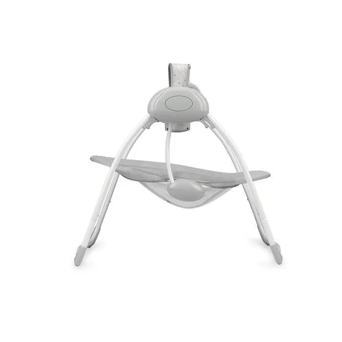 MoMi LISS - Balancelle Bébé Électrique - 5 vitesses de balancement - 8 mélodies - arche à jouets - Gris-1