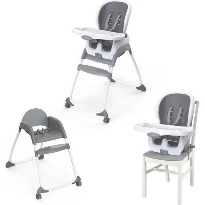 INGENUITY Chaise haute bébé Trio 3 en 1 - Convertible réhausseur - SmartClean™-0