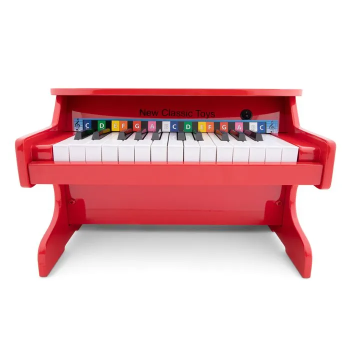 Piano en bois pour enfant - NEW CLASSIC TOYS - E-Piano 25 touches junior - Amplificateur intégré - Rouge-4