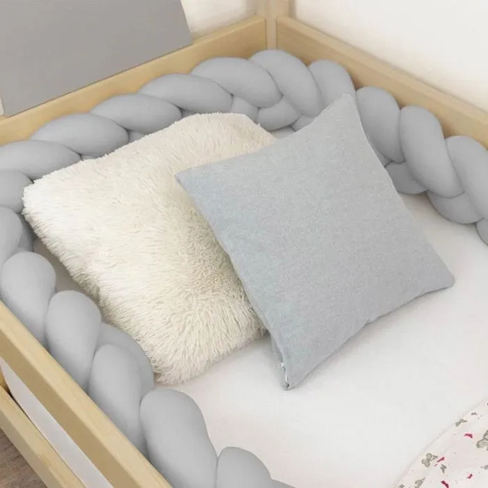 Tour de lit tressé enfant et adulte - Gris - 20 x 450 cm-0
