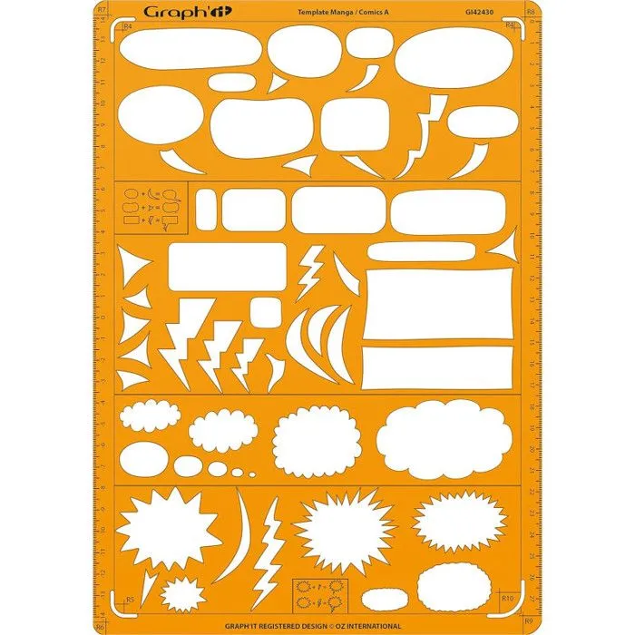 Gabarit de traçage - Graph'It - Modèle A - Format A4 - 25 bulles variées - Mixte-1